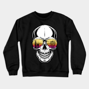 Summer Skull Retro Sunset Sunglasses Crewneck Sweatshirt